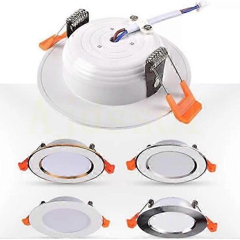 Spot LED encastré 5W 7W 9W 12W 15W, trois couleurs, compatible avec les plafonds LED, alimentation 220V 230V 240V, éclairage intérieur blanc chaud/froid (5W, intensité variable, blanc chaud 3000K) (1/5)