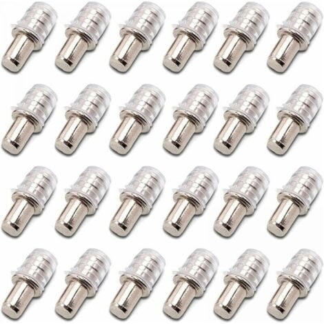 100 pièces Taquets D'étagère Support D'étagère Taquets à Enfoncer Taquet Support Tablette à Enfoncer 5 mm avec Manchon en Caoutchouc pour Étagère en Bois (1/5)