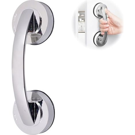 Corrimano robusti e antiscivolo per anziani, maniglioni da bagno con ventosa, adatti a porte in vetro e cabine doccia. (1/4)