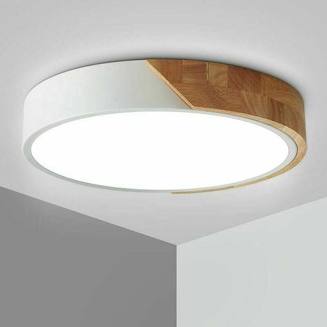Plafonnier LED - 24 W - 30 cm - Dimmable avec Télécommande - 3 Températures de Couleur 3200 K à 6500 K - Pour Salle de Bains Cuisine Salon Chambre Bureau Couloir - Blanc