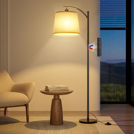 Floor Lamp, Living Room Floor Lamp with Remote Control, Dimmable Arc Living Room Lamp with Foot Switch, 3 Colour Temperatures, Suitable for Living Room, Bedroom and Office (1/5)