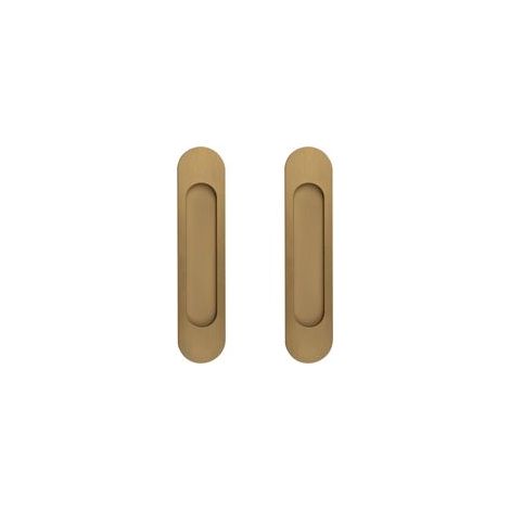 18CM Poignées de Porte Coulissante Ovales Autocollantes, 2 pièces Bronze Or Alliage D'Aluminium Affleurant Poignée Sans Poinçon pour Armoires de Fenêtres de Porte de Grange Coulissante