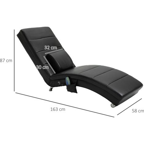 Relaxliege Elektrisch Fernsehsessel Massagesessel mit Liegefunktion 8 Massagepunkten Relaxsessel mit Zero-G Design für Wohnzimmer Kunstleder Schwarz (1/5)