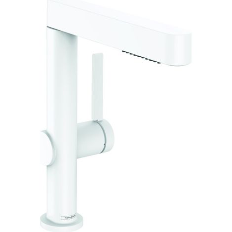 Mezclador de lavabo con ducha HANSGROHE Finoris 230 2 chorros + desagüe Push-Open Blanco mate (1/2)