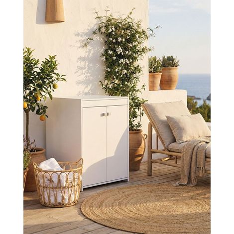 Mobile coprilavatrice Clean - 2 ante - Contenitore coprilavatrice per interni ed esterni in pvc- Lavatrice non inclusa - 70 x 94 x 60 cm (1/4)