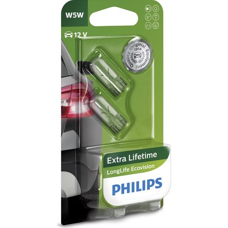 2 Ampoules T10 W5W - 5W 12V - EcoVision (1/2)