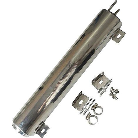 Depósito de expansión de refrigerante para radiador de 3" x 10", acero inoxidable pulido, 32 oz. (1/5)