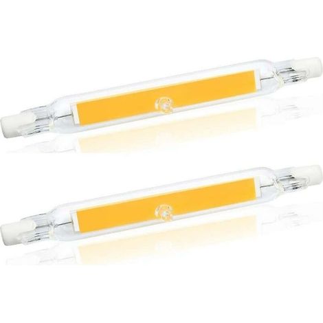 R7s 78 mm LED 5 W blanc chaud 3000 K, R7s Cob LED linéaire remplacer crayon halogène 40 W 50 W, R7s LED 78 mm ampoule mince, lot de 2 (1/4)