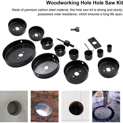 1 scie cloche en plastique de 16 pièces, outil d'ouverture de trous pour plaques de plâtre, kit de perçage pour plafonds (1/5)