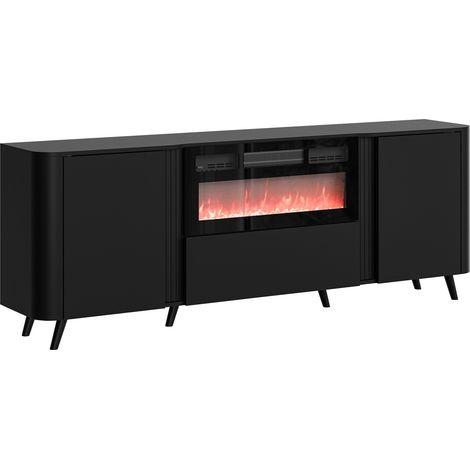 Aparador Modus I, Negro, 76x200cm, Número de puertas: 039cm, MDF, Aglomerado laminado, LED (1/4)