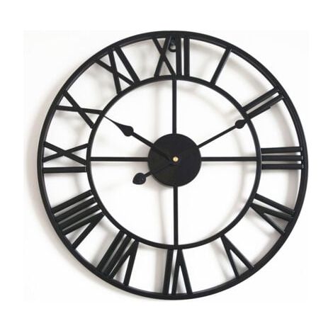45 cm lautlose Vintage-Wanduhr mit römischen Ziffern, kein Ticken, aus Metall - Innendekoration für Wohnzimmer, Küche, Café, Hotel und Büro (1/5)