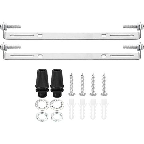 200mm Support de Fixation Plafonnier Montage Support Plaque Acier Barre Transversale suspensions Mur Lumière Vis Rondelle Écrou Trousse (1/5)