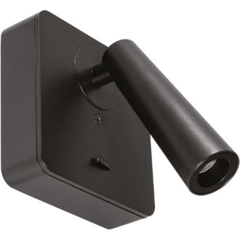 Applique moderno gea led gap591 led alluminio nero metacrilato orientabile