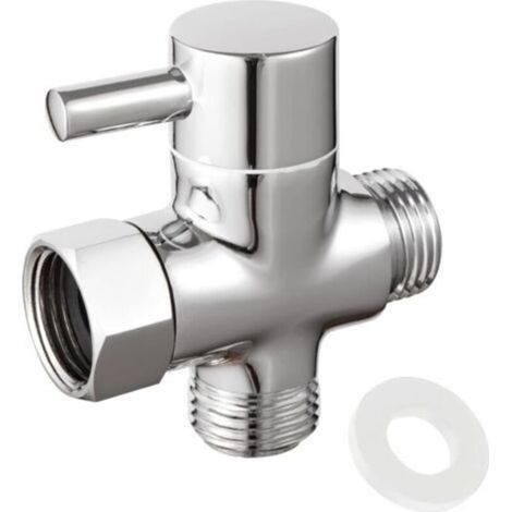 1 Pièces Vanne de Dérivation 3 Voies. Inverseur Douche Antirouille. Vanne de Dérivation. 3 Voies Valve Douchette Composants. pour Salle de Bain. Douchette. Adaptateur de Cuisine