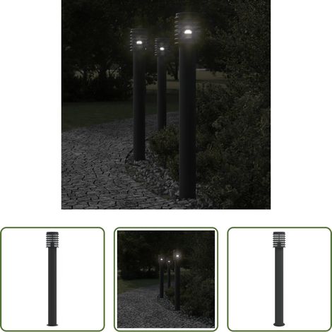 Éclairage extérieur - Lampadaire d'extérieur noir 110 cm acier inoxydable (1/5)