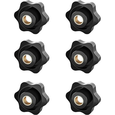 Bouton de Serrage M10, Ecrou Étoile, Bouton de Serrage à Filetage Moleté, Écrou De Serrage M10, Étoile Tête Écrous De Serrage Bouton, Pour les Mécaniques, L'industrie, Mobilier, Équipements, 6 Pack
