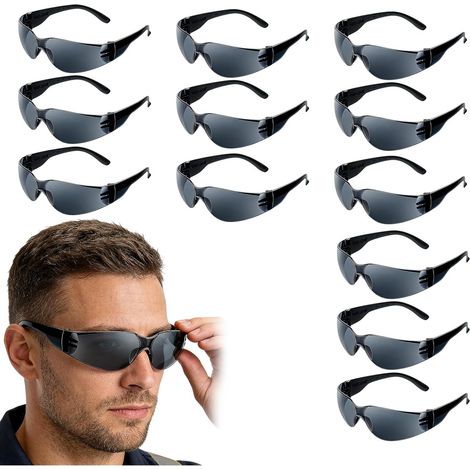 Lot de 12 lunettes de protection pour porteurs de lunettes, lunettes de sécurité de production, lunettes de travail pour porteurs de lunettes, lunettes de protection de travail, lunettes de (1/5)
