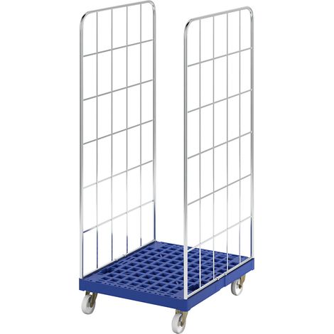 Certeo, Roll-conteneur avec socle roulant en plastique, 2 côtés