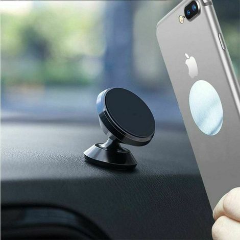 Soporte magnético para teléfono de coche ZVD con rotación de 360 grados - Montaje en el tablero o superficies planas - Soporte para teléfonos inteligentes, GPS, (1/4)