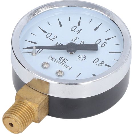 Manomètre 1/4 NPT haute précision à cadran clair, boîtier en fer, pour l'eau du robinet, destiné aux industries pétrolières et chimiques. (1/5)