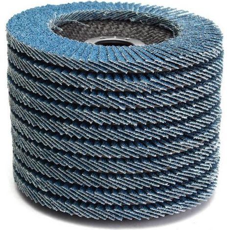 Disque A Lamelle - 125 mm - Grain 40 - Zircone - Pour Meuleuse - Ø Intérieur 22 mm - Lot De 10 (1/4)