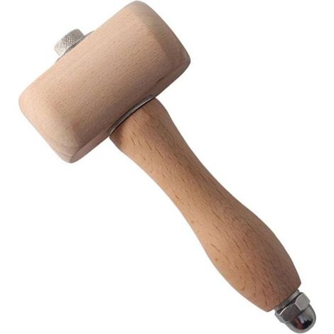 Outil de menuiserie de marteau de maillet en bois de hêtre pour la sculpture de peau de vache maroquinerie couture gravure impression avec manche en bois (1/2)