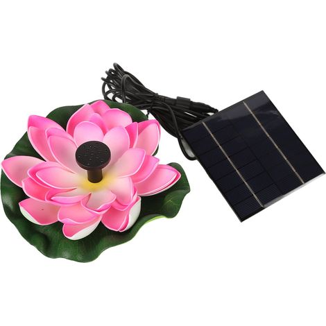 Fontaine solaire flottante en forme de fleur de lotus avec pompe à eau, idéale pour l'aménagement paysager, les bassins à poissons, les jardins, les terrasses et les aquariums (1,4 W). (1/5)