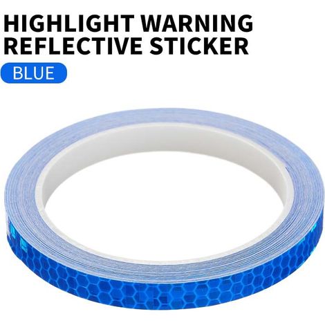 bleu Autocollants réfléchissants pour vélos, vélos électriques, casques, voitures phosphorescentes, jantes de vélo, roues décoratives et accessoires de sécurité réfléchissants. (1/5)