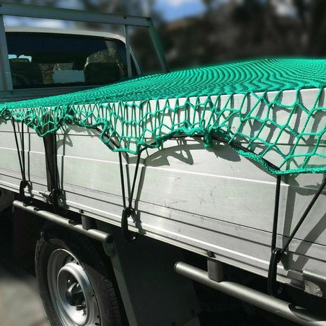 Filet de remorque 1.5 x 2.2 m - Filet de Suspension avec tendeur en Caoutchouc pour Une sécurité optimale du Chargement - Filet de remorque avec Corde élastique (1/5)