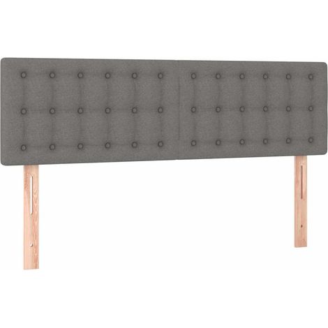 Maison Exclusive - Cabeceros tela gris oscuro 144x5x78/88 cm (1/5)