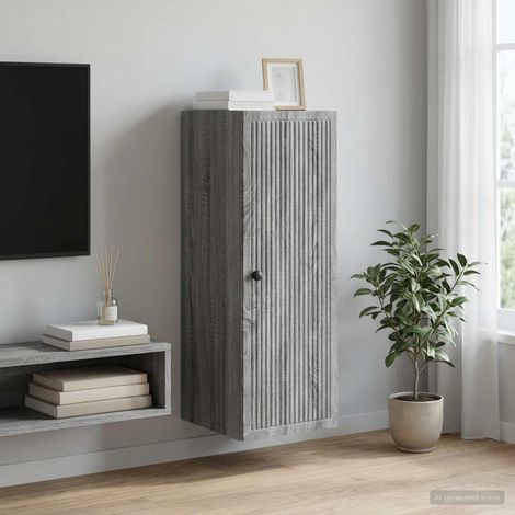 vidaXL Wall-Mounted Cabinet Grey Sonoma 33 x 34.5 x 90 cm (1/5)