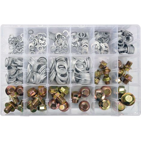 YATO Profi Ölablass-Schrauben-Sortiment mit Aluminum-Dichtringen 534 tlg. YT-06862 (1/5)