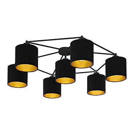 Plafoniera Moderna Staiti Acciaio Nero 7 Luci E27 Ip20 (1/4)