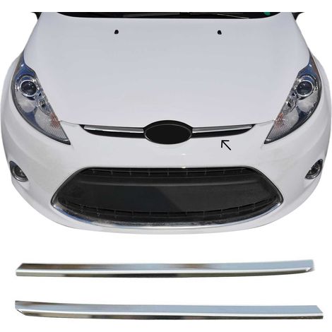 Moulure de Grille de Calandre Compatible avec Ford Fiesta VI 2008 à 2019, Garniture Baguette de Calandre en Acier Inoxydable Argent (1/5)