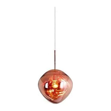 Suspension en Verre de Lave, Plafonnier à Cage Ronde E27, Lampe Décorative de Cuisine de Villa, Diamètre: 20 cm (Couleur : Or Rose) (1/5)