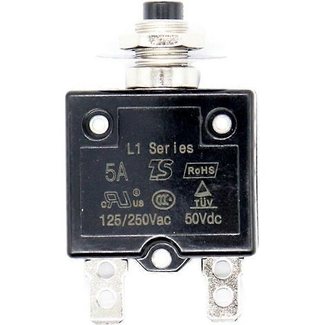 1X 5A 12V/24V Push Button Resettable Thermal Circuit Breaker-- (1/5)