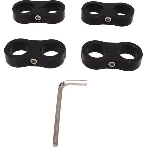 8AN Hose Splitter Clamp, 4 Pieces, Fuel Line Fitting, Splitter Fitting Adapter for Oil Brake, Water and Gas Hose 1/2" (1/5)