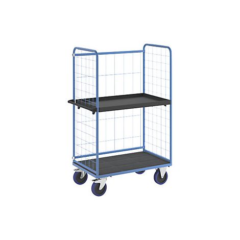 eurokraft pro  Carrello a ripiani  con sponda a griglia su 3