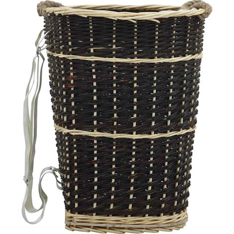 Cesto para leña con correas transporte sauce natural 50x44x58cm vidaXL