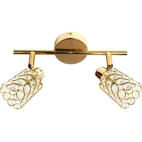Plafoniera Candellux York 92-70104 ottone 2xG9 con cristalli