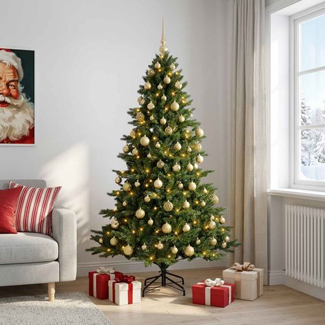 vidaXL Árbol de Navidad artificial con bolas 180 cm 300 LED (1/5)