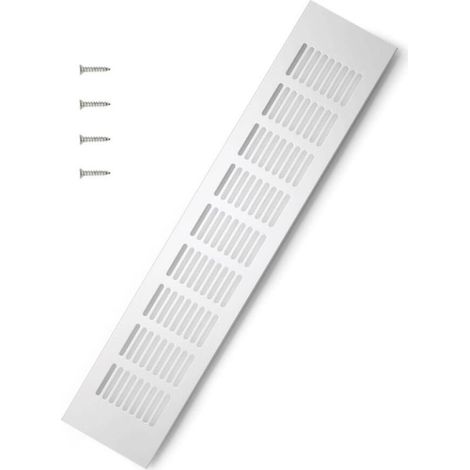 Grille D’aération en Aluminium à Encastrer, Grille de Ventilation 400 mm Angulaire pour la Ventilation des Placards et des Chambres (Argent) (1/5)