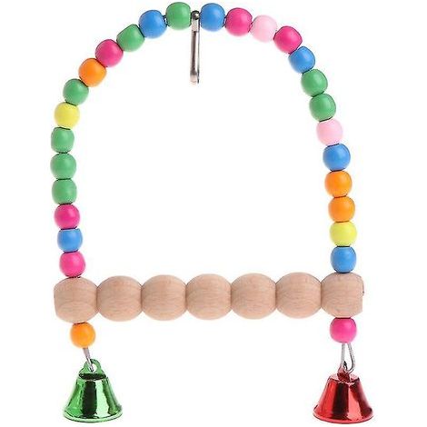 Kletterhängematte in Form einer Vogelleiter, Sitzstange für Vogelkäfige, Spielzeug mit Perlen und Glöckchen (1/4)