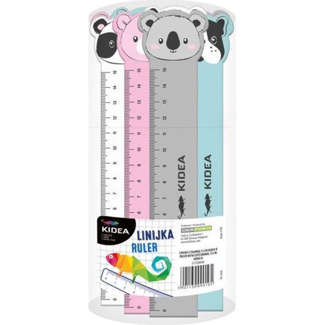 Righello con una figura Kidea da 15 cm