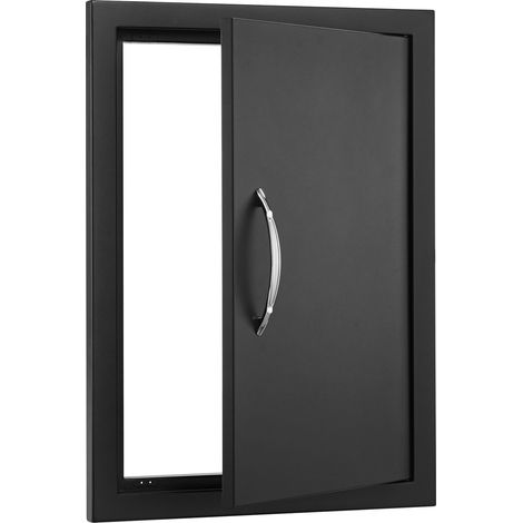 Porte d'accès barbecue, porte simple 415 x 570 mm pour cuisine extérieure, porte encastrée pour plaque froide, porte murale verticale avec poignée, pour îlot barbecue, station de grillades, meuble ext (1/5)