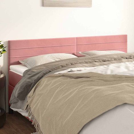 vidaXL Têtes de lit Rose 160x5x78/88 cm Velours (1/5)