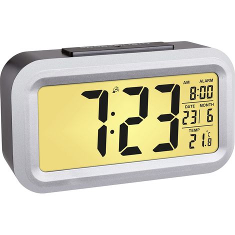 TFA Dostmann 60.2553.01 Funk Wecker Schwarz, Silber Alarmzeiten 1 (1/5)