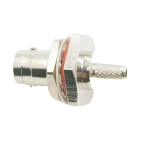 Connecteur coaxial RS PRO Femelle Droit, raccordement A sertir 50O Montage panneau ( Prix pour 1 )