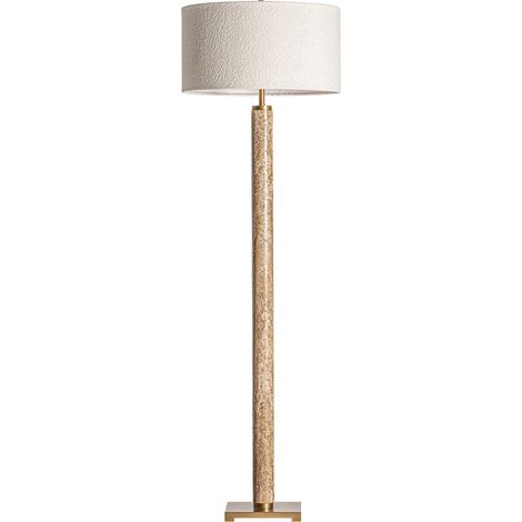 Lampe de sol Beige style Art Déco en Marbre - Beige marbré avec touche dorée (1/3)