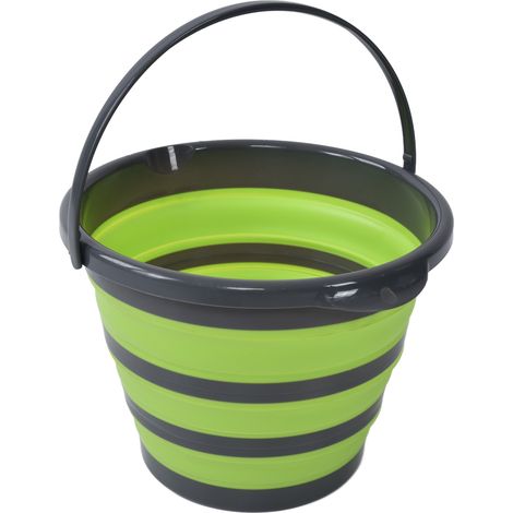 Seau pliable et portable de 10 L, idéal pour la pêche et les activités de plein air. (1/5)